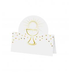 SET 6 MARQUE-PLACES COMMUNION 8X8CM