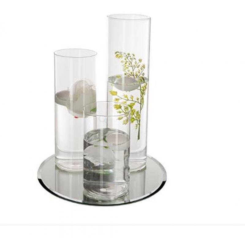 SET VASE+BOUGIE+FLEURS+MIROIR