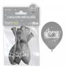 Sachet de 6 ballons métal argent Joyeux anniversaire