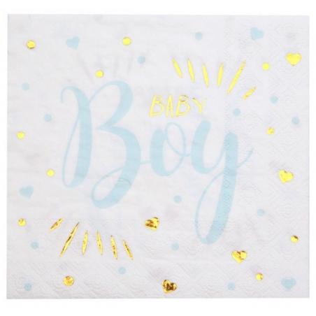 Serviette Baby shower bleu