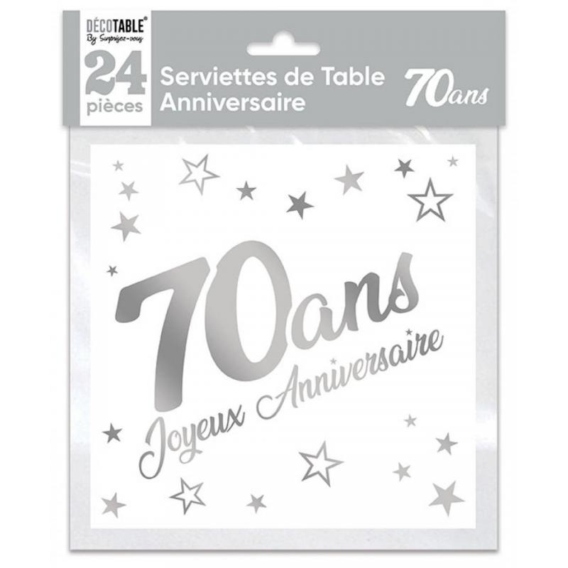 Serviettes de table x24 70 ans