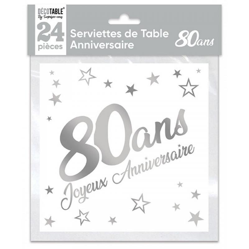 Serviettes de table x24 80 ans