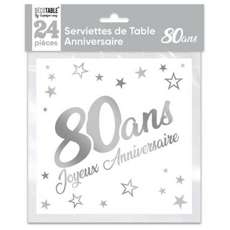 Serviettes de table x24 80 ans