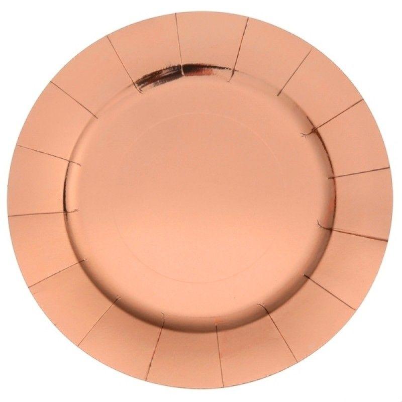 Sous assiette brillante rose gold