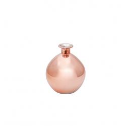 VASE BOULE ROSE GOLD METAL DIA 12.5CM X 14.5CM