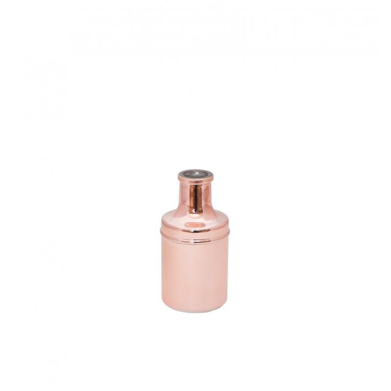 VASE CARAFON ROSE GOLD METAL DIA 7CM X 13 CM