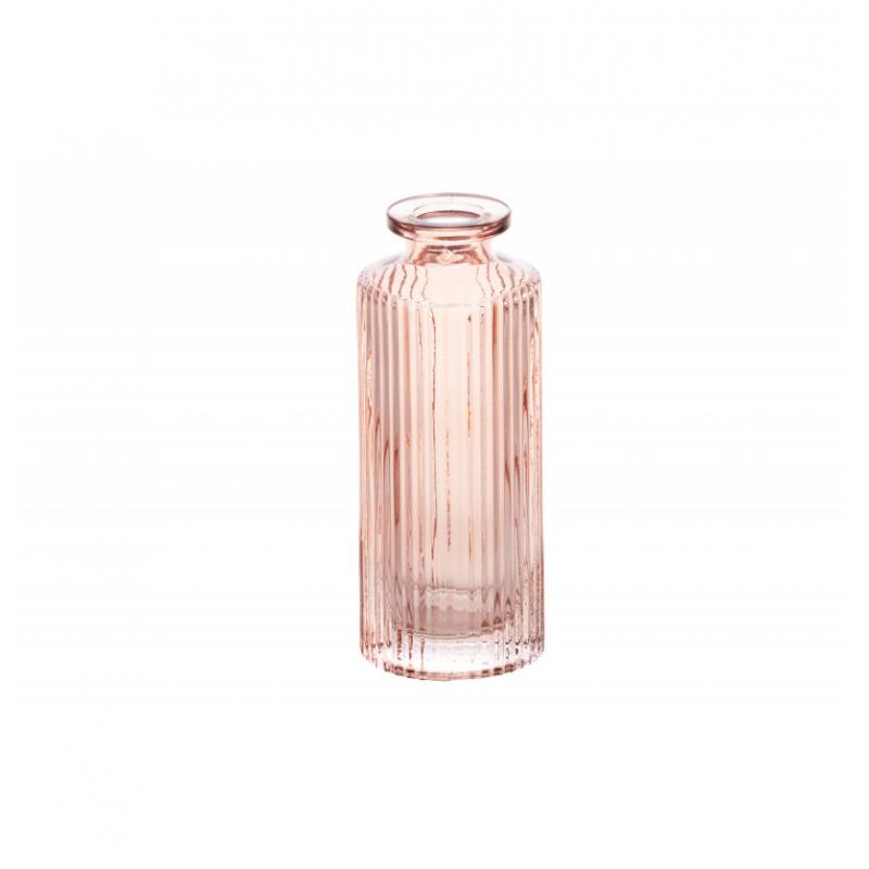 VASE VERRE HELOISE VIEUX ROSE DIA 5.5CM X 13.5CM HT