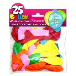 25 ballons couleurs assorties