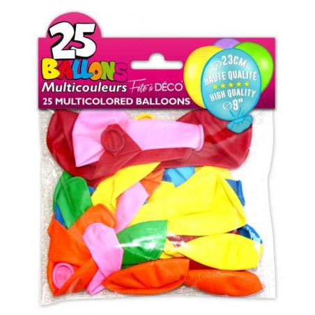 25 ballons couleurs assorties