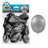 25 ballons métallisés couleur Argent