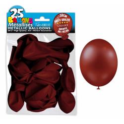 25 ballons métallisés couleur Chocolat