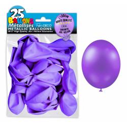 25 ballons métallisés couleur Lilas