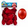 25 ballons métallisés couleur Rouge