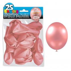 25 ballons métallisés couleurRose bonbon