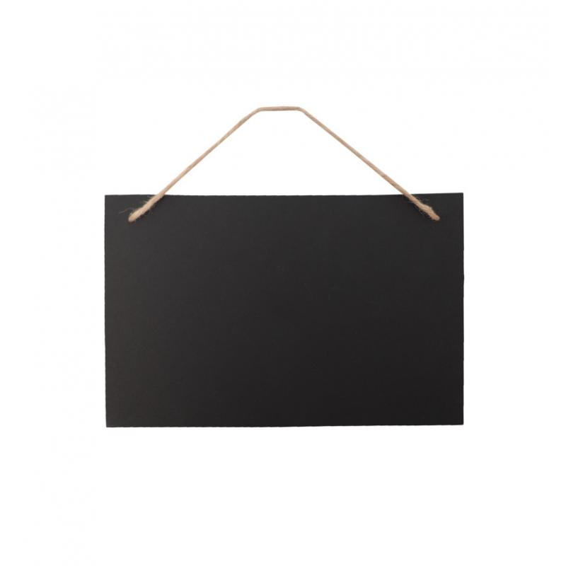 3 ARDOISES CARTON RECTANGULAIRES NOIR 30X20CM AV LIEN JUTE