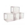 4 CUBES CARTON AV FILM PLASTIQUE RIGIDE ARGENT 30X30X30CM