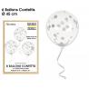 6 Ballons Confettis  Argent