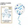 6 Ballons Confettis  Bleu