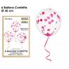 6 Ballons Confettis  Fuchsia