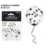 6 Ballons Confettis  Noir