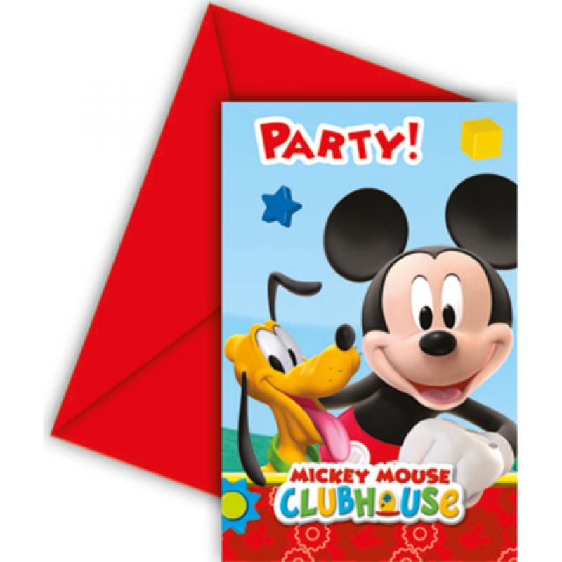 6 Invitations Mickey