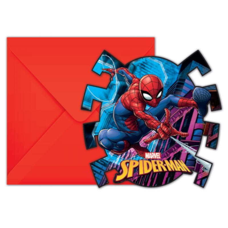 6 Invitations Spiderman