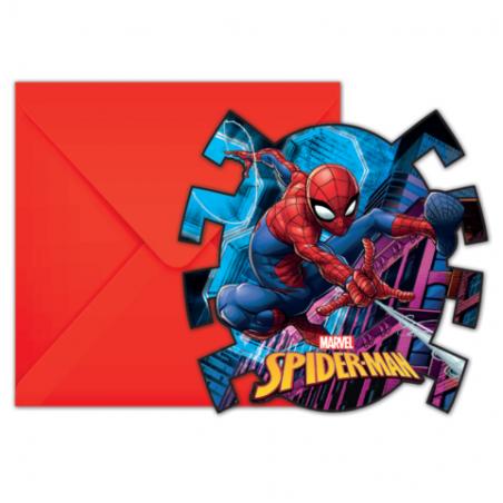 6 Invitations Spiderman