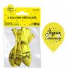 6 ballons métallisés Joyeux Anniversaire Jaune