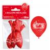 6 ballons métallisés Joyeux Anniversaire Rouge