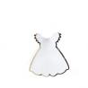 7,5X7,5CM ROBE BLANCHE DETAIL OR