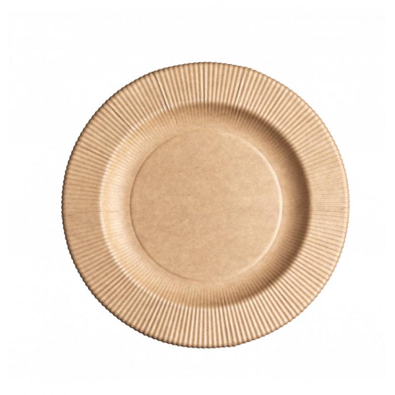 8 ASSIETTES 21CM COMPOSTABLE RIGHE KRAFT