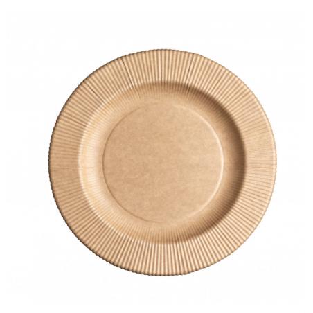 8 ASSIETTES 21CM COMPOSTABLE RIGHE KRAFT