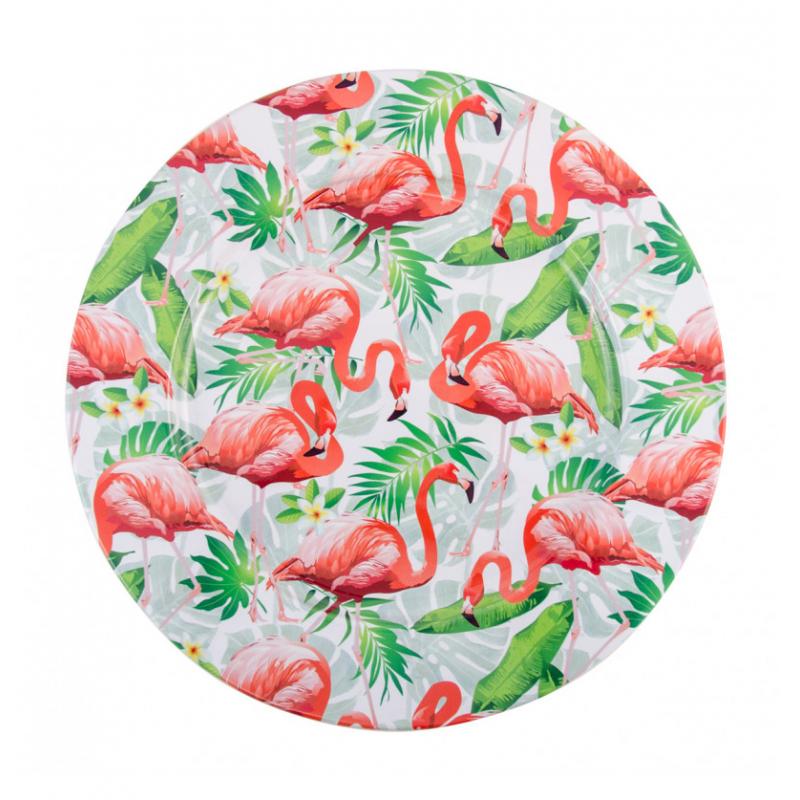 ASSIETTE DECO FLAMANT ROSE DIA 33X1.5CM