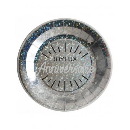 Assiette Anniversaire Etincelant argent