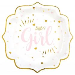 Assiette Baby shower rose