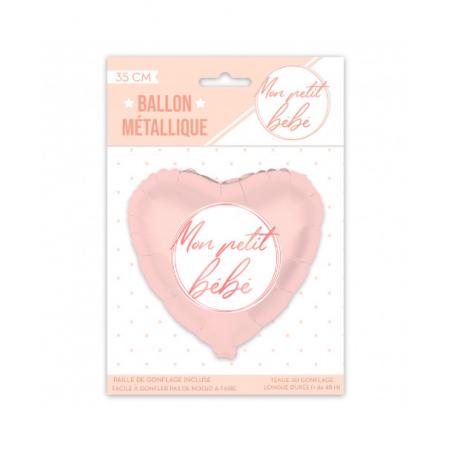 BALLON METAL COEUR BABY SHOWER FILLE