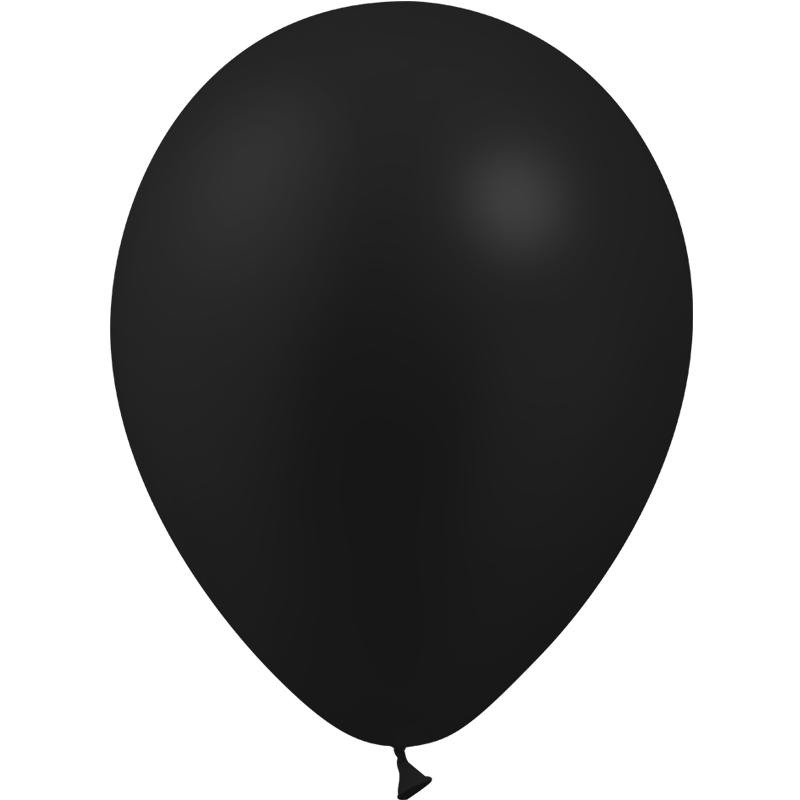 10 BALLONS LATEX NOIR 12' METAL