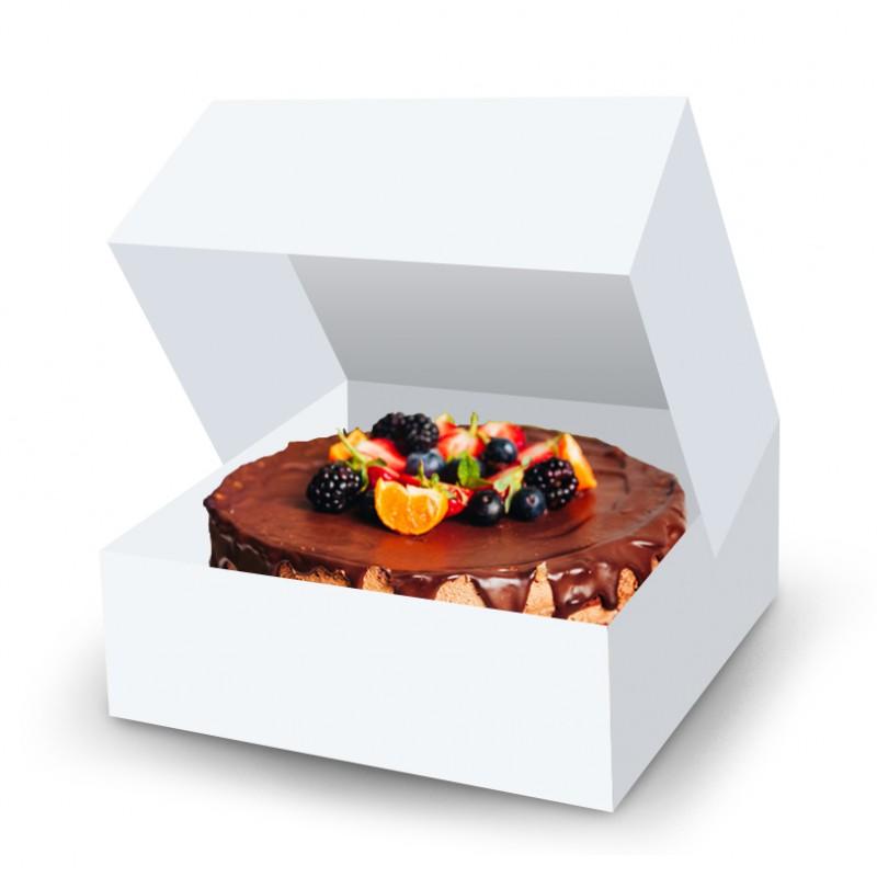 BOITE PATISSIERE BLANCHE 20 X 20 X 10CM