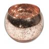 BOUGEOIR BOULE OR ROSE METAL 10CMX8CM