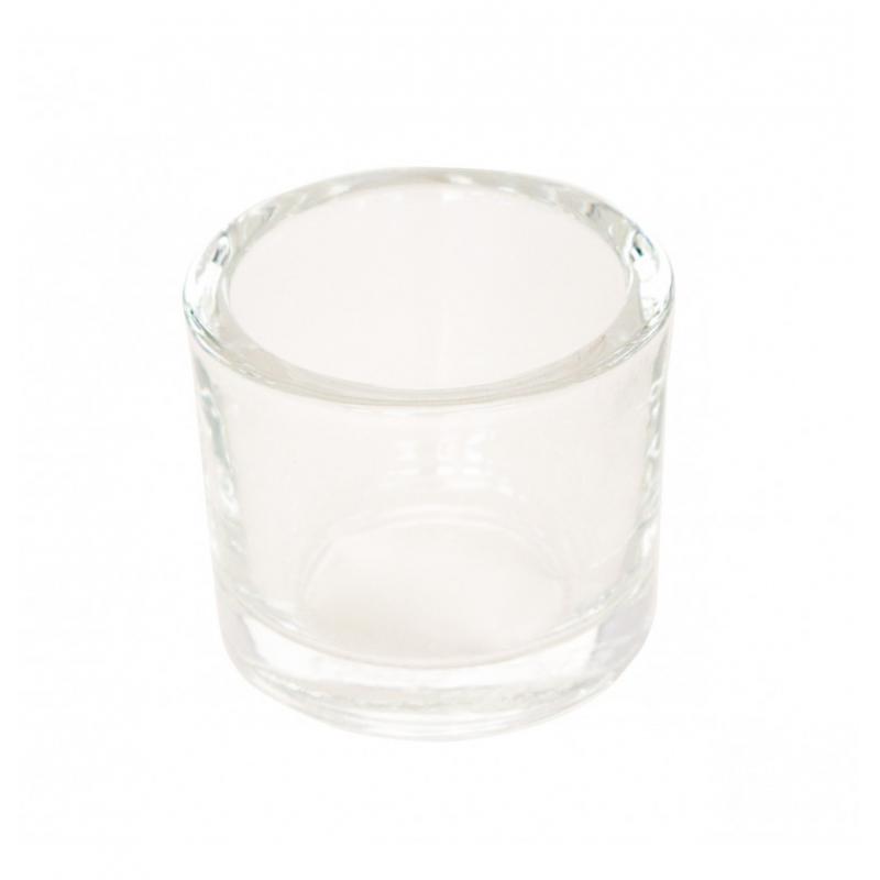 BOUGEOIR VERRE ROND TRANSPARENT DIA 6.5 X5.7CM HT