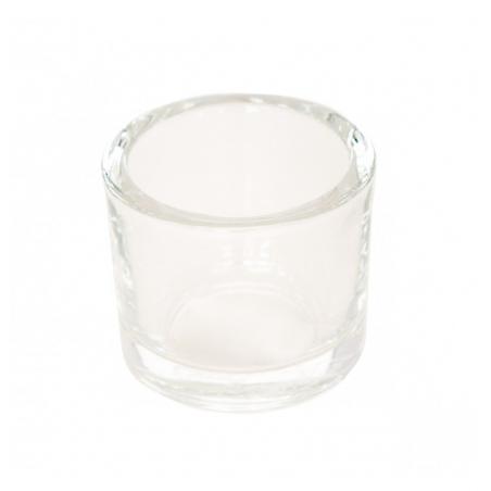 BOUGEOIR VERRE ROND TRANSPARENT DIA 6.5 X5.7CM HT