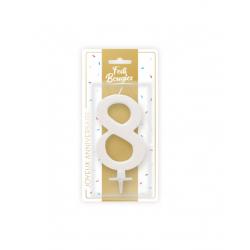 BOUGIE CHIFFRE IRISEE BLANCHE 8