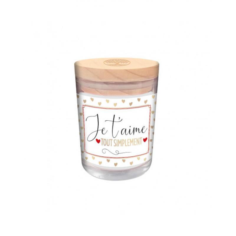 BOUGIE VERRE "JE T AIME TOUT SIMPLEMENT"