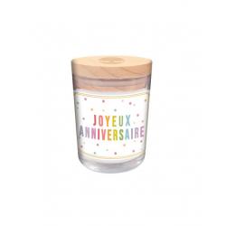 BOUGIE VERRE "JOYEUX ANNIVERSAIRE"