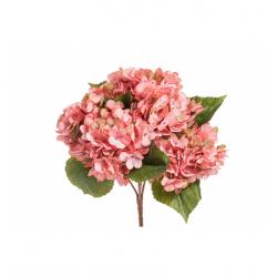 BOUQUET 5 BRANCHES HORTENSIA ROSE 41CM HT