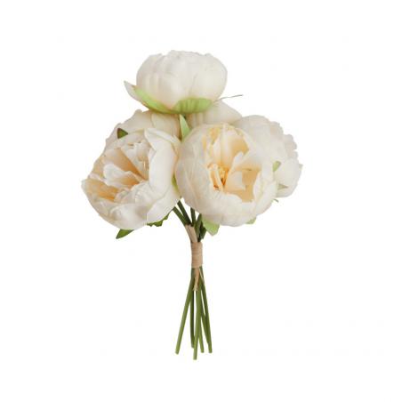 BOUQUET 6 PIVOINES 27.5CM BLANC