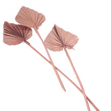 10 FEUILLES DE PALMIER DECOUPEES 55CM ROSE DESERT