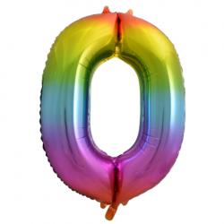 Ballon Chiffre 96cm 0 rainbow