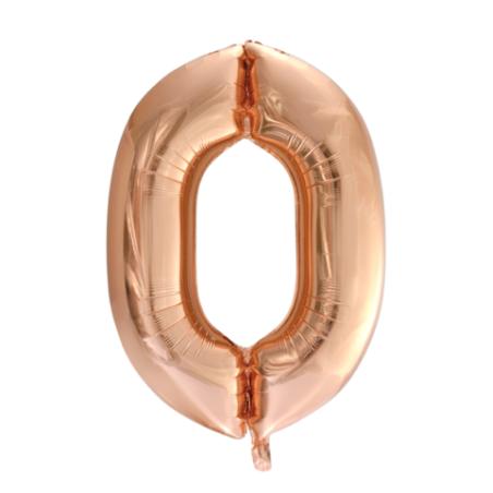 Ballon Chiffre 96cm 0 rose gold