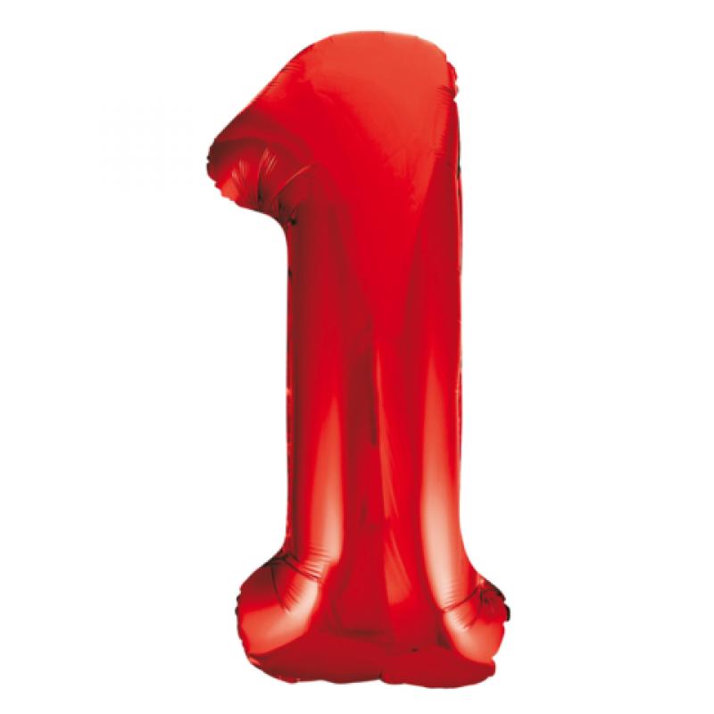 Ballon Chiffre 96cm 1 rouge